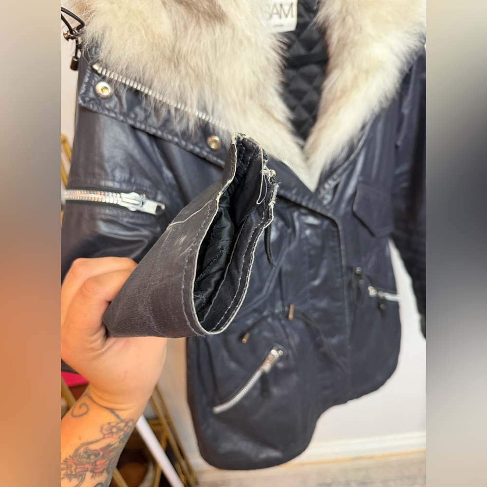 SAM. New York Rare Early 2010s Layered Parka with Genuine Finnish White Fox Fur - Picture 7 of 17